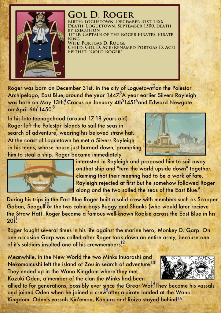Gol D. Roger's Biography 1