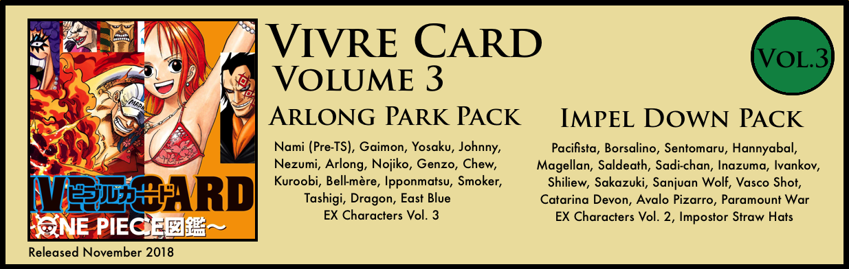Vivre Card Volume 3 Arlong Park Impel Down